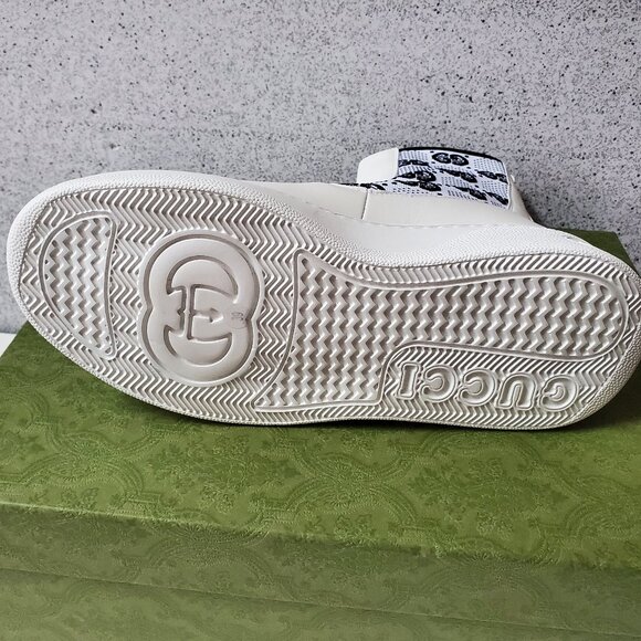 NIB Gucci Chelsea GG inlets white leather pull on booties IT 39 US 9 - Picture 7 of 7